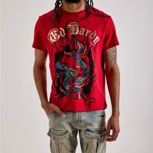 Men’s ED HARDY Dragon Tee - Red - Size medium